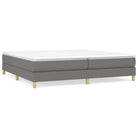 Boxspringbed in donkergrijs met multiplex lattenbodem en ademend materiaal - Bedden & bedframes