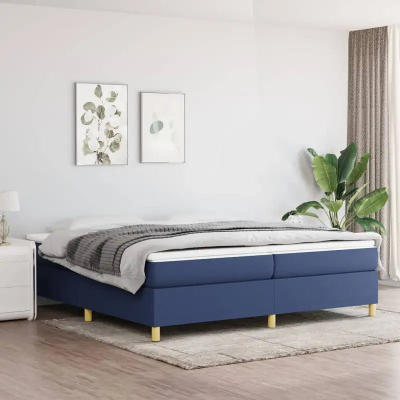 Boxspringbed in donkergrijs met multiplex lattenbodem en ademend materiaal - Bedden & bedframes