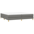 Boxspringbed in donkergrijs met multiplex lattenbodem en ademend materiaal - Bedden & bedframes