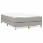 Boxspringbed in donkergrijs met multiplex lattenbodem en ademend materiaal - Lichtgrijs / 120 x 190 cm / 25 cm - Bedden