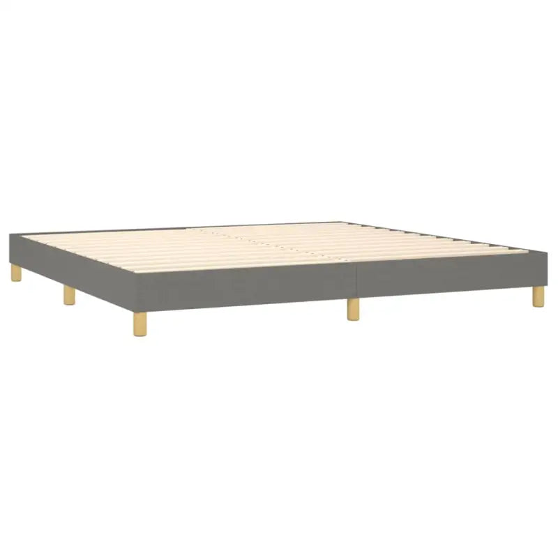 Boxspringbed in donkergrijs met multiplex lattenbodem en ademend materiaal - Bedden & bedframes