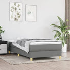 Boxspringbed in donkergrijs met multiplex lattenbodem en ademend materiaal - Bedden & bedframes