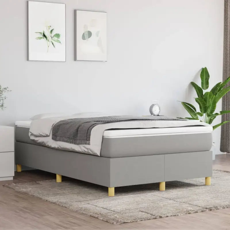 Boxspringbed in donkergrijs met multiplex lattenbodem en ademend materiaal - Bedden & bedframes