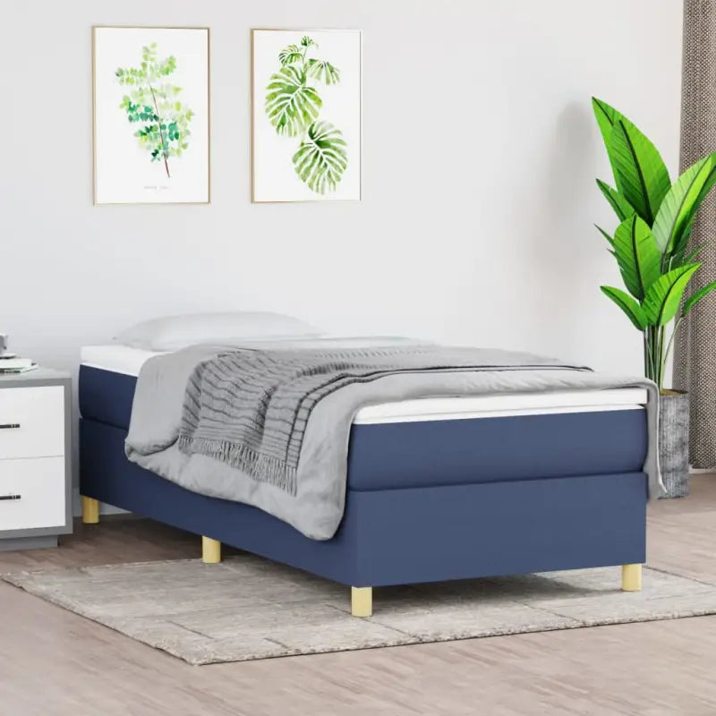 Boxspringbed in donkergrijs met multiplex lattenbodem en ademend materiaal - Bedden & bedframes