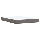 Boxspringbed in grijs materiaal met hoogwaardige kunstleer en massief grenenhout - Bedden & bedframes