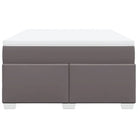 Boxspringbed in grijs materiaal met hoogwaardige kunstleer en massief grenenhout - Bedden & bedframes