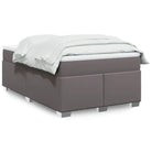 Boxspringbed in grijs materiaal met hoogwaardige kunstleer en massief grenenhout - Grijs / 120 x 190 cm - Bedden &