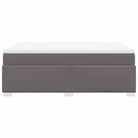 Boxspringbed in grijs materiaal met hoogwaardige kunstleer en massief grenenhout - Bedden & bedframes