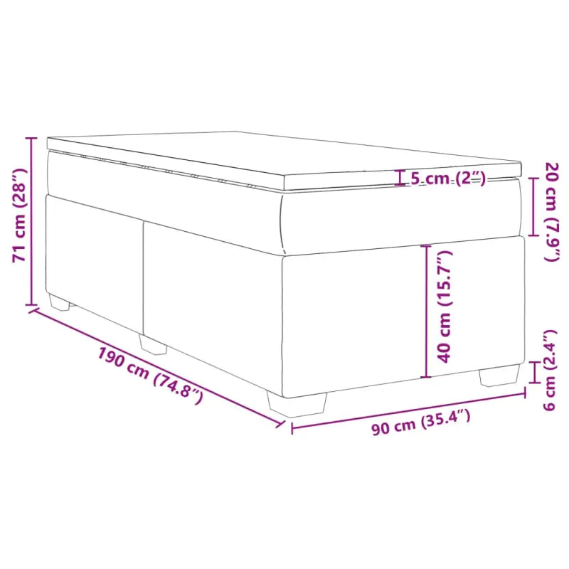 Boxspringbed met ademend vermogen en duurzaam zwart materiaal - Bedden & bedframes