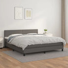 Boxspringbed met grijs materiaal en schuim afmetingen voor optimale rust - Grijs / 180 x 200 cm / Effen ontwerp