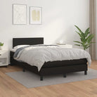 Boxspringbed met grijs materiaal en schuim afmetingen voor optimale rust - Zwart / 120 x 200 cm / Effen ontwerp