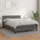 Boxspringbed met grijs materiaal en schuim afmetingen voor optimale rust - Grijs / 140 x 200 cm / knoppwn - Bedden &