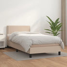 Boxspringbed met grijs materiaal en schuim afmetingen voor optimale rust - Cappuccino / 100 x 200 cm / Effen