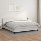 Boxspringbed met grijs materiaal en schuim afmetingen voor optimale rust - Wit / 160 x 200 cm / Effen ontwerp - Bedden