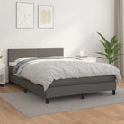 Boxspringbed met grijs materiaal en schuim afmetingen voor optimale rust - Grijs / 140 x 200 cm / Effen ontwerp
