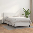 Boxspringbed met grijs materiaal en schuim afmetingen voor optimale rust - Wit / 100 x 200 cm / Effen ontwerp - Bedden