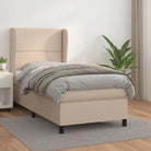Boxspringbed met hoogwaardig kunstleer en comfortabele schuim afmetingen - Cappuccino / 80 x 200 cm / Effen