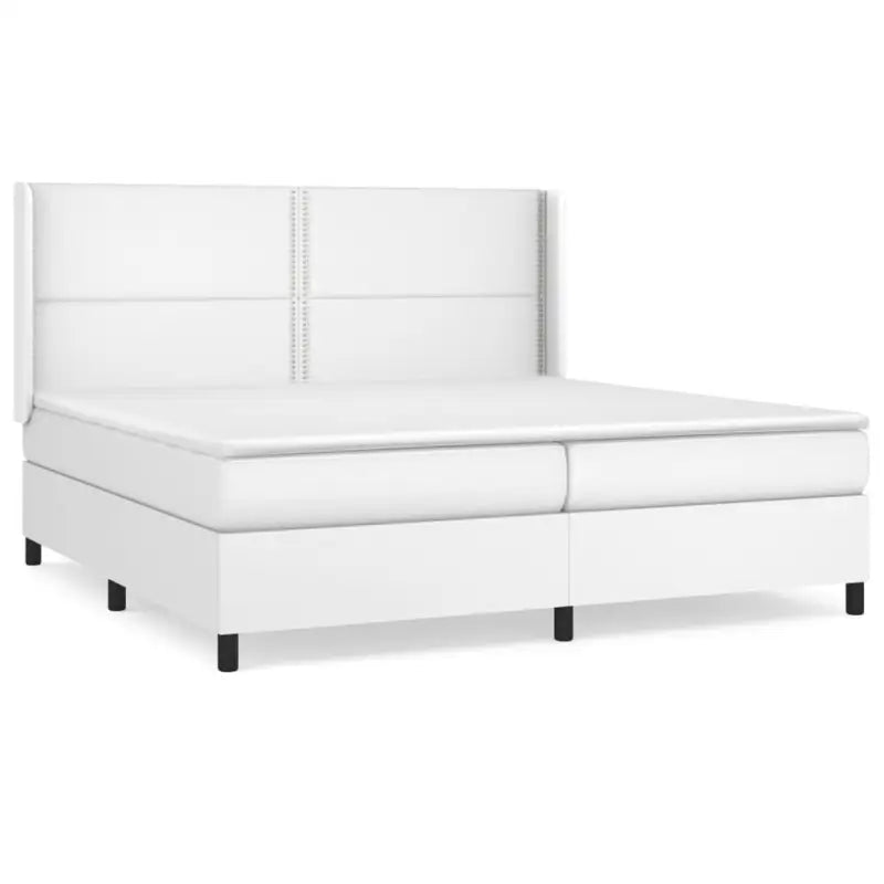 Boxspringbed met hoogwaardig kunstleer en wit materiaal voor rustslaap - Bedden & bedframes