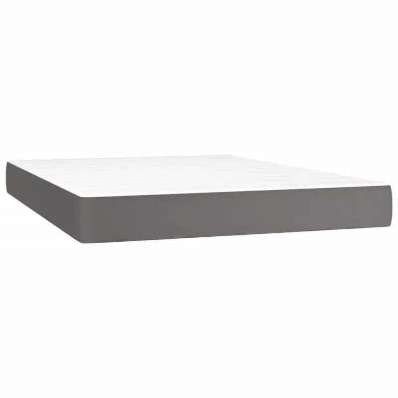 Boxspringbed met hoogwaardig kunstleer in grijs materiaal voor rustgevende nachten - Bedden & bedframes
