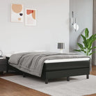 Boxspringbed met multiplex lattenbodem en crème kunstleer voor rust - Zwart / 120 x 200 cm / 25 cm - Bedden & bedframes