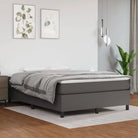 Boxspringbed met multiplex lattenbodem en crème kunstleer voor rust - Grijs / 140 x 200 cm / 35 cm - Bedden & bedframes