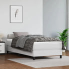 Boxspringbed met multiplex lattenbodem en crème kunstleer voor rust - Wit / 100 x 200 cm / 25 cm - Bedden & bedframes
