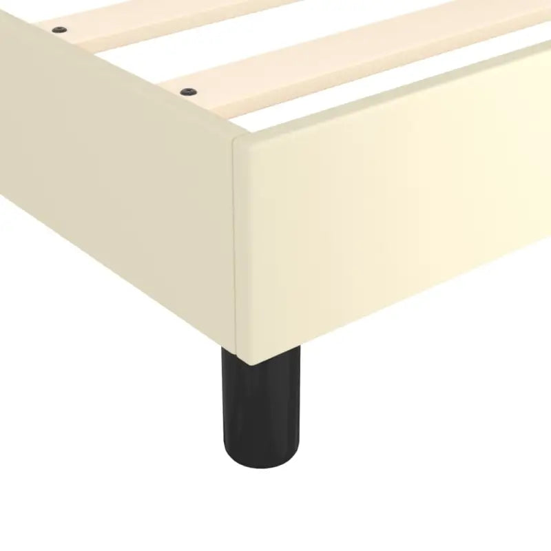Boxspringbed met multiplex lattenbodem en crème kunstleer voor rust - Bedden & bedframes