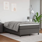 Boxspringbed met multiplex lattenbodem en crème kunstleer voor rust - Grijs / 120 x 200 cm / 35 cm - Bedden & bedframes