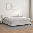 Boxspringbed met zwart materiaal en schuim afmetingen voor ultiem slaapcomfort - Wit / 180 x 200 cm / Effen