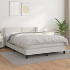 Boxspringbed met zwart materiaal en schuim afmetingen voor ultiem slaapcomfort - Wit / 140 x 190 cm / Effen