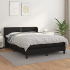 Boxspringbed met zwart materiaal en schuim afmetingen voor ultiem slaapcomfort - Zwart / 140 x 200 cm / Effen