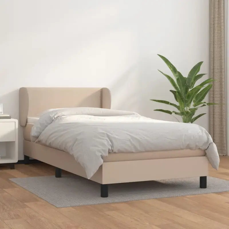 Boxspringbed met zwart materiaal en schuim afmetingen voor ultiem slaapcomfort - Cappuccino / 80 x 200 cm / Effen