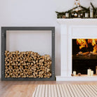 Brandhoutrek van massief grenenhout 100x25x100 voor nette opslag - Grijs / 100 x 25 x 100 cm - Brandhoutrekken &