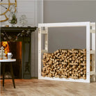 Brandhoutrek van massief grenenhout 100x25x100 voor nette opslag - Brandhoutrekken & -dragers