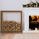 Brandhoutrek van massief grenenhout 100x25x100 voor nette opslag - Honingbruin / 100 x 25 x 100 cm - Brandhoutrekken &