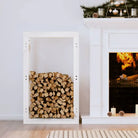 Brandhoutrek van massief grenenhout 100x25x100 voor nette opslag - Wit / 60 x 25 x 100 cm - Brandhoutrekken & -dragers