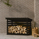Brandhoutrek van massief grenenhout voor een rustieke uitstraling - Zwart / 108 x 73 x 79 cm - Brandhoutrekken &