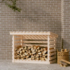 Brandhoutrek van massief grenenhout voor een rustieke uitstraling - Naturel / 108 x 73 x 79 cm - Brandhoutrekken &