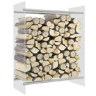 Brandhoutrek van stevig gehard glas en staal voor nette opslag - Doorzichtig / 80 x 35 x 100 cm - Brandhoutrekken &