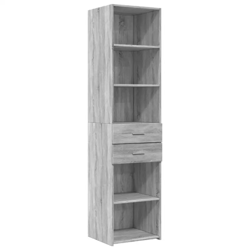 Bredere opbergoplossing met bewerkt hout in grijs sonoma eiken - Dressoirs & buffetkasten
