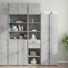 Bredere opbergoplossing met bewerkt hout in grijs sonoma eiken - Betongrijs / 1 - Dressoirs & buffetkasten