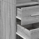Bredere opbergoplossing met bewerkt hout in grijs sonoma eiken - Dressoirs & buffetkasten