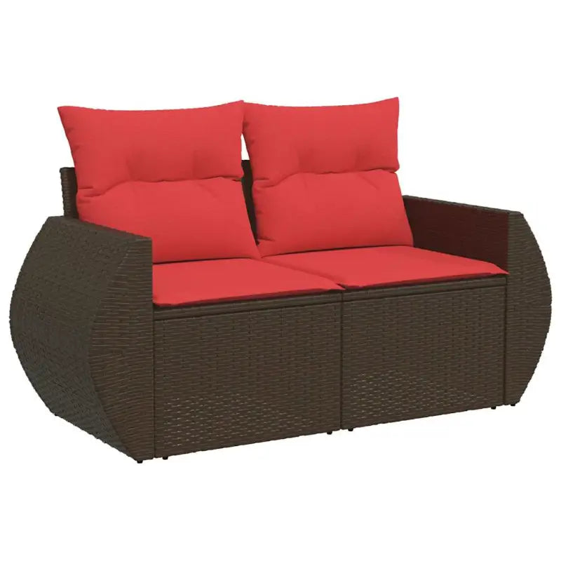 Bruin loungeset met gepoedercoat staal en waterdichte tas voor buiten - Bruin / met opbergruimte - Tuinsets