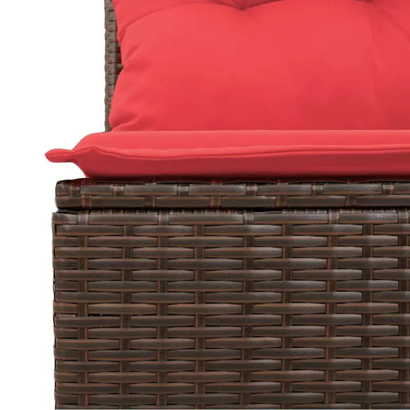 Bruin loungeset met gepoedercoat staal en waterdichte tas voor buiten - Bruin / met opbergruimte - Tuinsets