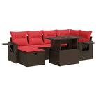 Bruin loungeset van gepoedercoat staal met waterdichte tas voor buitengebruik - Bruin / met opbergruimte - Tuinsets