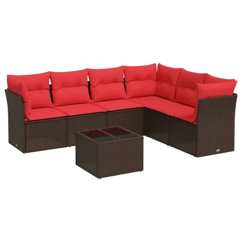 Bruin materiaal tuinbank van gepoedercoat staal en poly rattan - Tuinsets