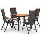 Bruin materiaal tuinset met gepoedercoat aluminium voor terras en tuin - Zwart en bruin / 80 cm tafellengte - Tuinsets