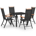 Bruin materiaal tuinset met gepoedercoat aluminium voor terras en tuin - Zwart / 80 cm tafellengte - Tuinsets