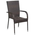 Bruin materiaal tuinset met gepoedercoat staal en weerbestendig PE-rattan - Bruin - Tuinsets