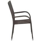 Bruin materiaal tuinset met gepoedercoat staal en weerbestendig PE-rattan - Bruin - Tuinsets
